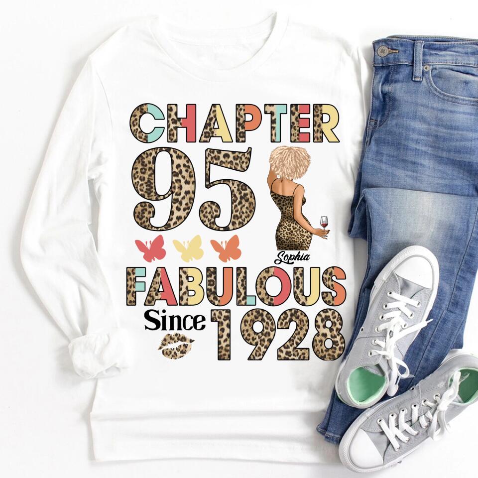 Chapter 95, Fabulous Since 1928 95th Birthday Unique T Shirt For Woman, Custom Birthday Shirt, Her Gifts For 95 Years Old , Turning 95 Birthday Cotton Shirt