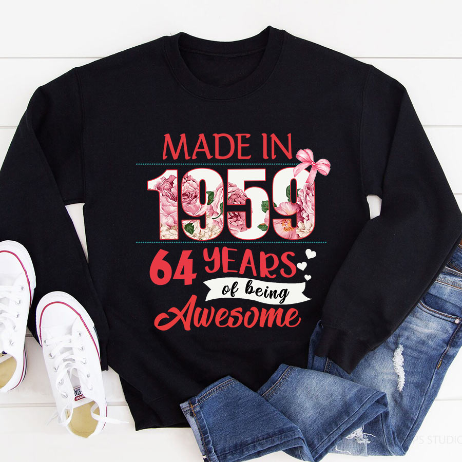 64th birthday gifts ideas 64th birthday shirt for her back in 1959 turning 64 shirts 64th birthday t shirts for woman