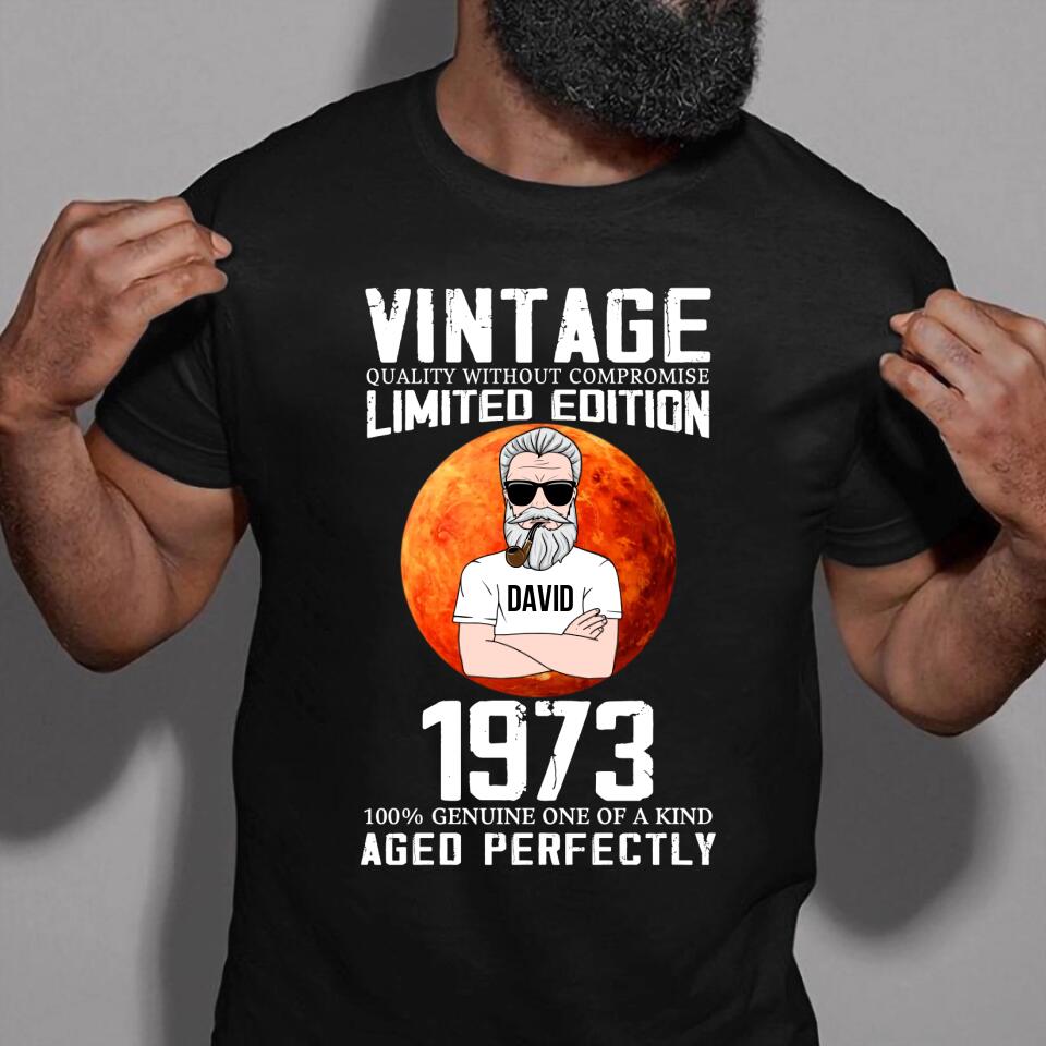 Personalized Birthday T Shirt, Chapter 50, Fabulous Since 1973 50th Birthday Unique T Shirt For Man, Vintage Quality without compromise Limited edition 1973 100% genuine of a kind aged perfectly