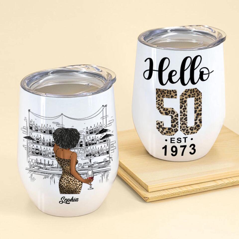 Personalized Wine Tumbler - 50th Birthday Wine Tumbler, Personalized 50th Birthday Gifts, 50th Gift Ideas For Her