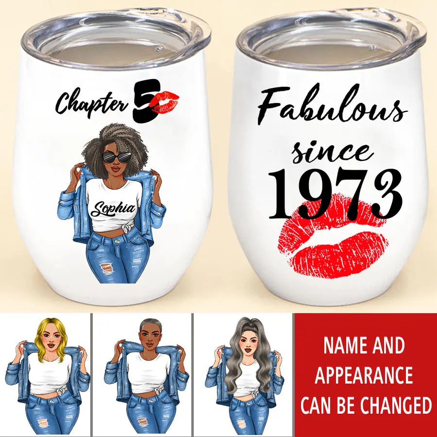 Personalized Wine Tumbler - 50th Birthday Wine Tumbler, Personalized 50th Birthday Gifts, 50th Gift Ideas For Her