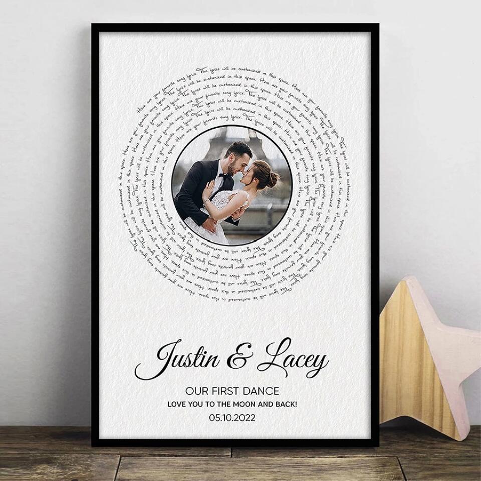 Personalized Song Lyrics Canvas Prints Photo Custom Poster Printing Music Poster Wedding Gifts For Husband Gifts For Wife Hanging Wall Art