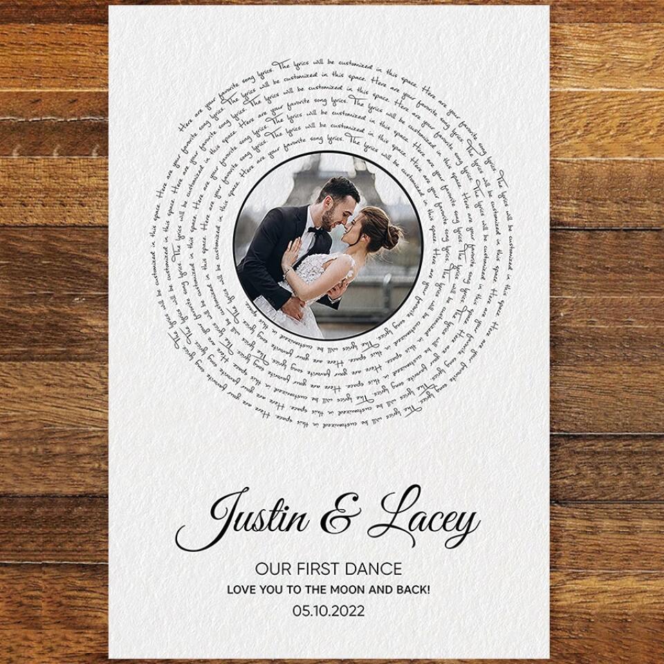 Personalized Song Lyrics Canvas Prints Photo Custom Poster Printing Music Poster Wedding Gifts For Husband Gifts For Wife Hanging Wall Art