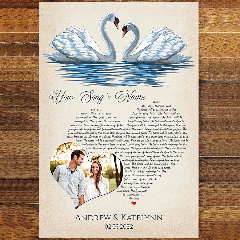 Personalized Song Lyrics Poster Prints Photo Custom Poster Printing Music Poster Gifts Wife Birthday Best Gifts For Husbands Decorative Wall Hanging