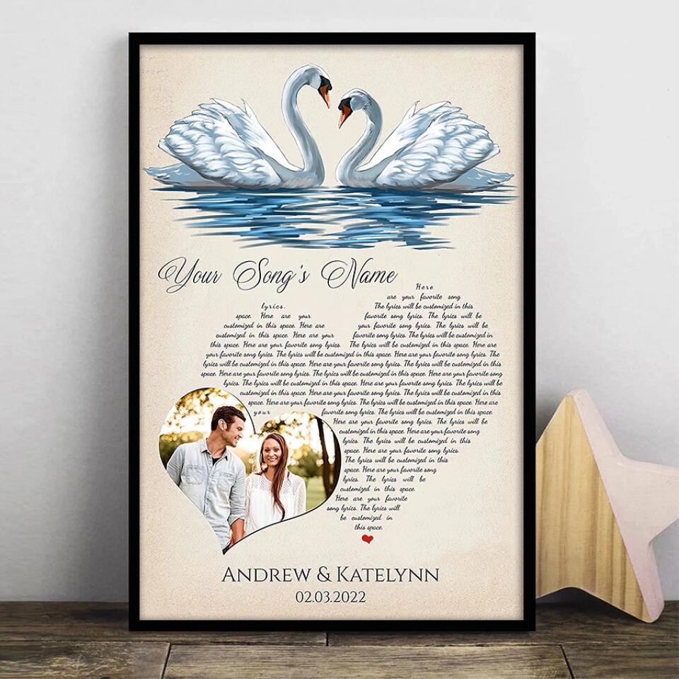 Personalized Song Lyrics Poster Prints Photo Custom Poster Printing Music Poster Gifts Wife Birthday Best Gifts For Husbands Decorative Wall Hanging
