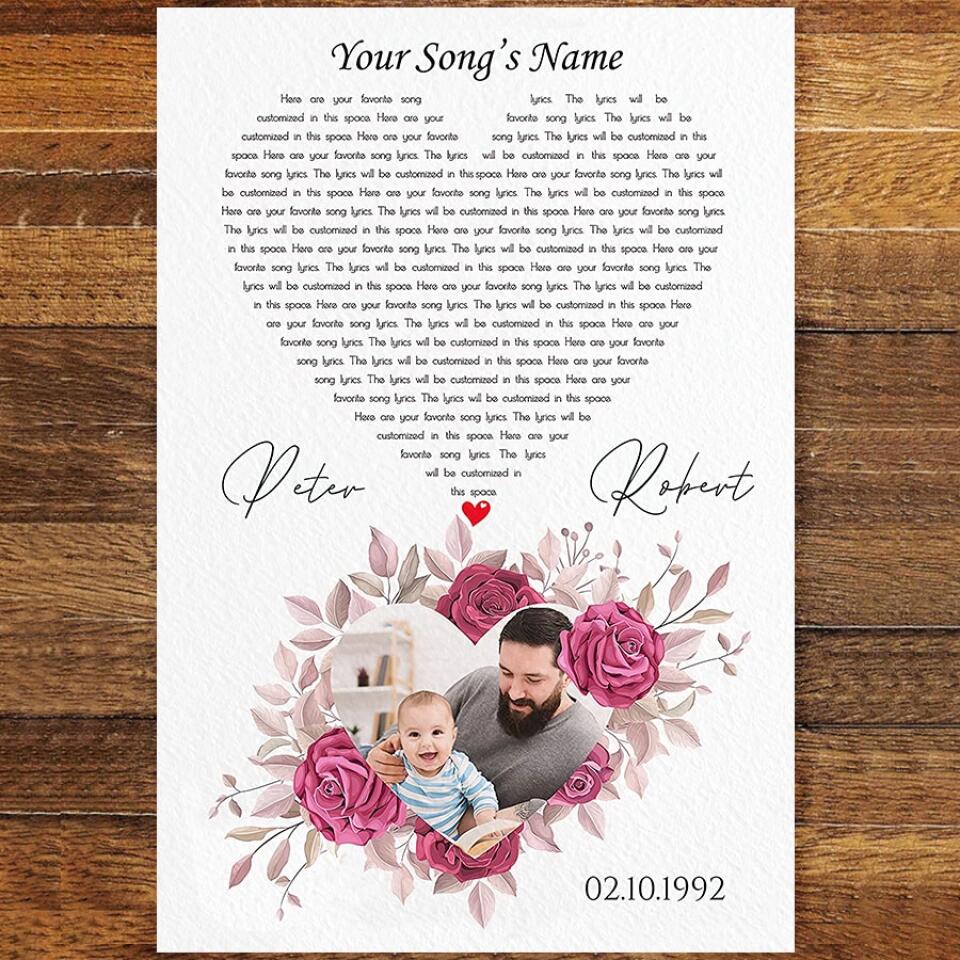 Personalized Song Lyrics Canvas With Photo Custom Poster Printing Music Poster Gifts For Girlfriend Gifts For Boyfriend Bedroom Art Wall