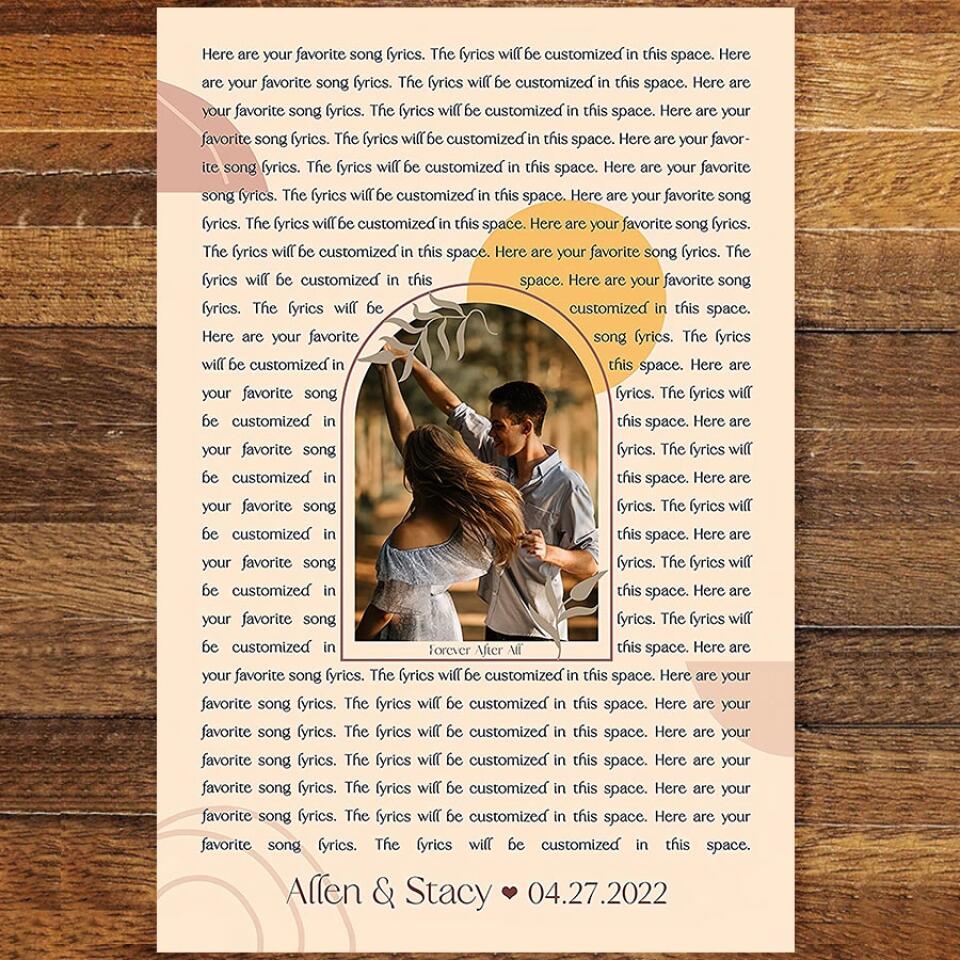 Personalized Song Lyrics Canvas Prints Photo Custom Poster Printing Music Poster Wedding Gifts For Husband Gifts For Wife Hanging Wall Art