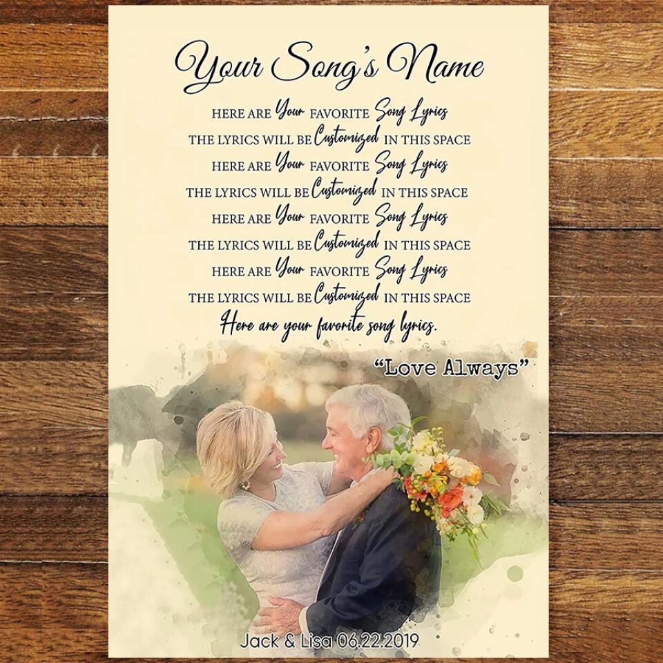 Personalized Song Lyrics Poster Prints Photo Custom Poster Printing Music Poster Gifts Wife Birthday Best Gifts For Husbands Decorative Wall Hanging
