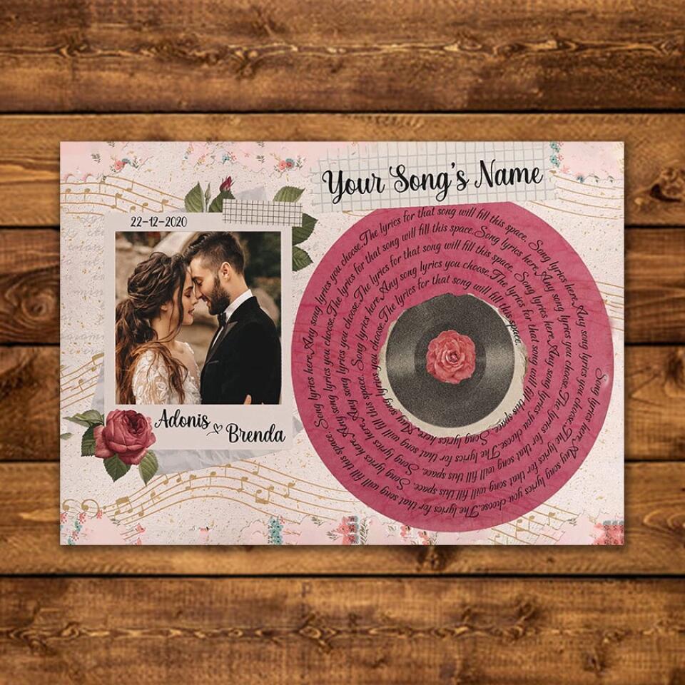 Personalized Song Lyrics Poster Prints Photo Custom Poster Printing Music Poster Romantic Gifts For Her Romantic Gifts For Him Photo Wall Art
