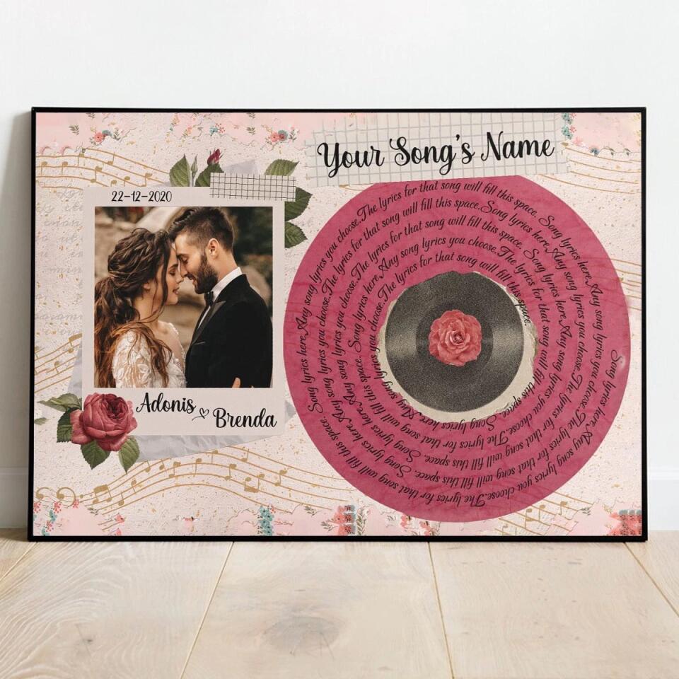 Personalized Song Lyrics Poster Prints Photo Custom Poster Printing Music Poster Romantic Gifts For Her Romantic Gifts For Him Photo Wall Art