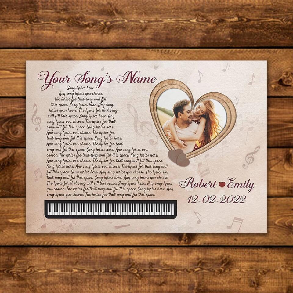 Personalized Song Lyrics Poster Prints Photo Custom Poster Printing Music Poster Romantic Gifts For Her Romantic Gifts For Him Photo Wall Art