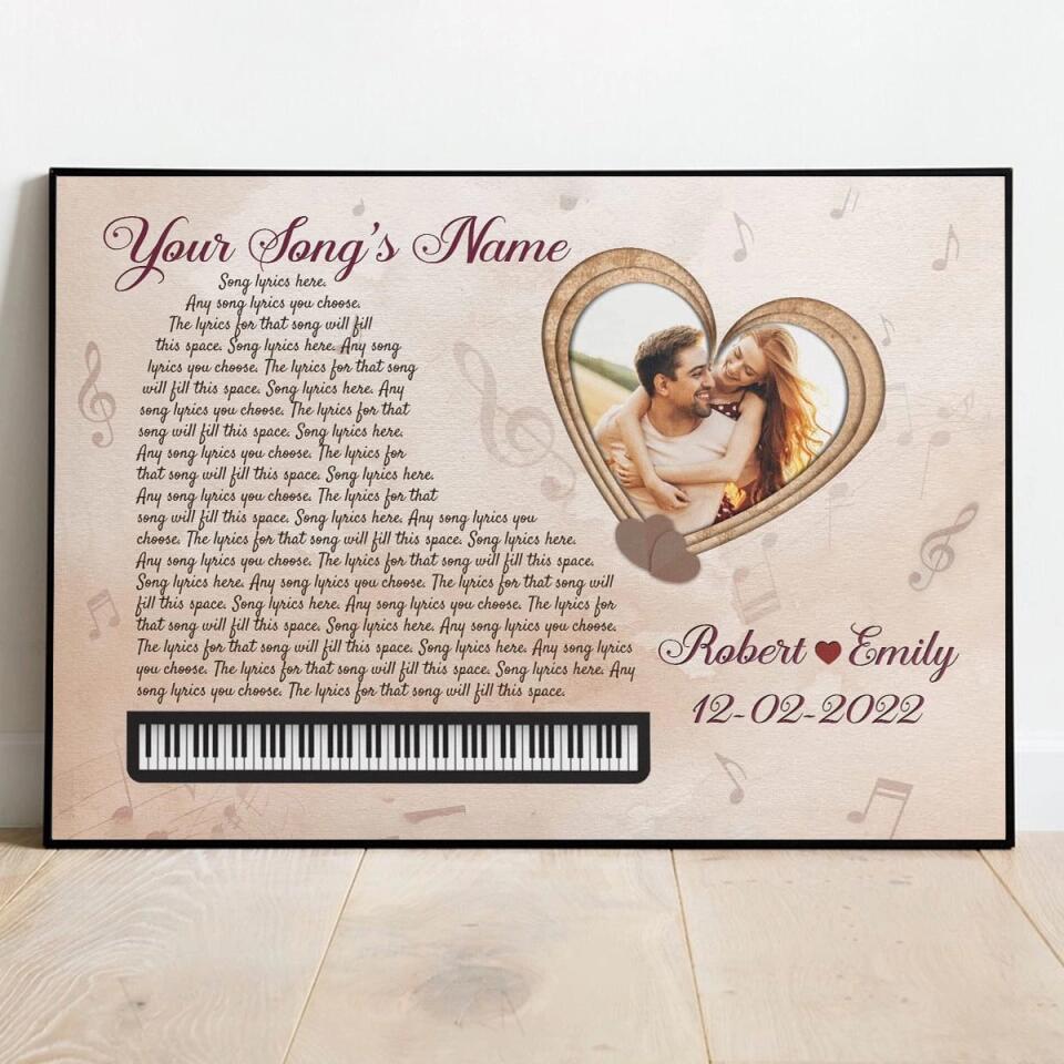 Personalized Song Lyrics Poster Prints Photo Custom Poster Printing Music Poster Romantic Gifts For Her Romantic Gifts For Him Photo Wall Art