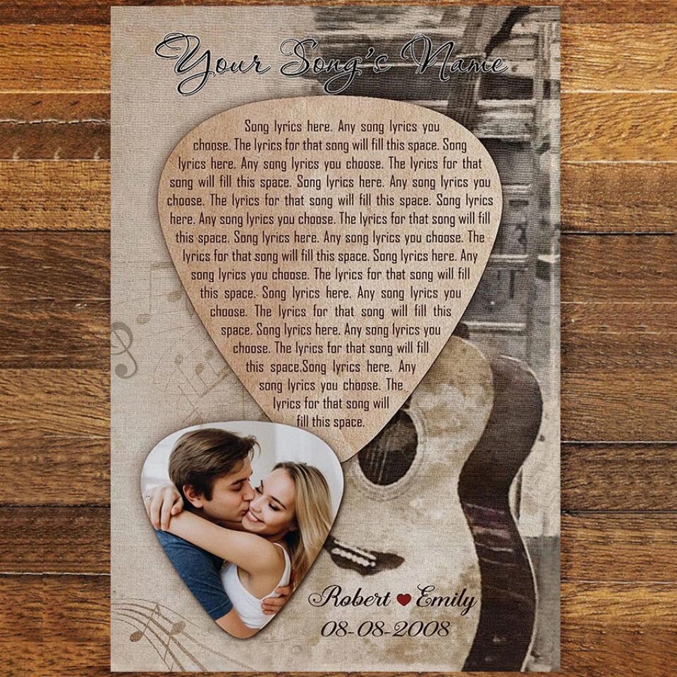 Personalized Song Lyrics Canvas With Photo Custom Poster Printing Music Poster Gifts For Girlfriend Gifts For Boyfriend Bedroom Art Wall