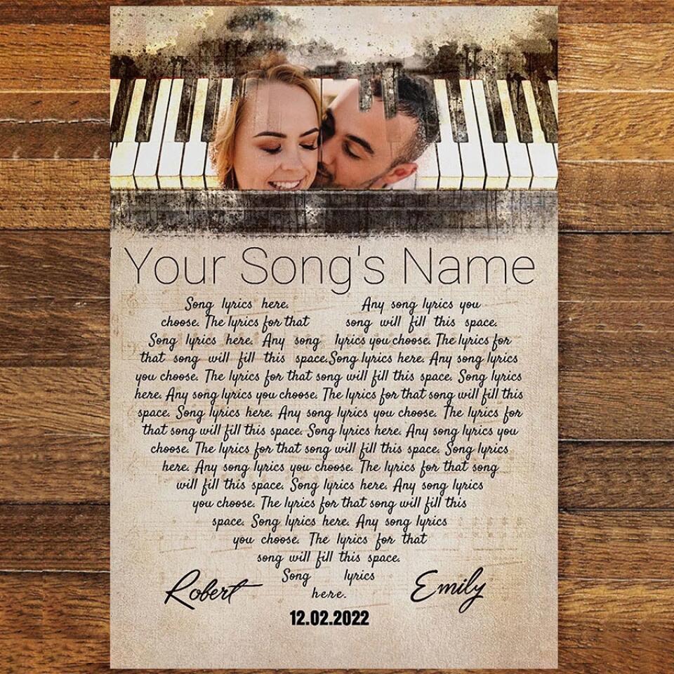 Personalized Song Lyrics Poster Prints Photo Custom Poster Printing Music Poster Gifts Wife Birthday Best Gifts For Husbands Decorative Wall Hanging