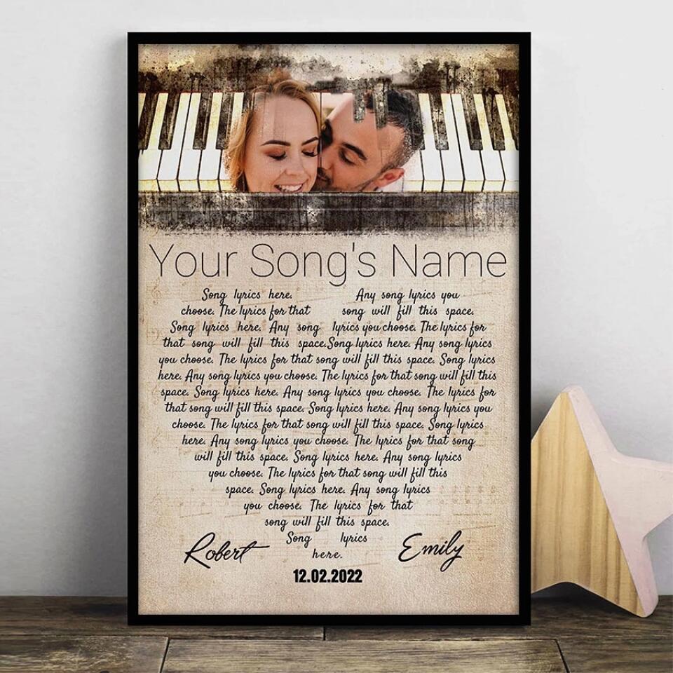 Personalized Song Lyrics Poster Prints Photo Custom Poster Printing Music Poster Gifts Wife Birthday Best Gifts For Husbands Decorative Wall Hanging