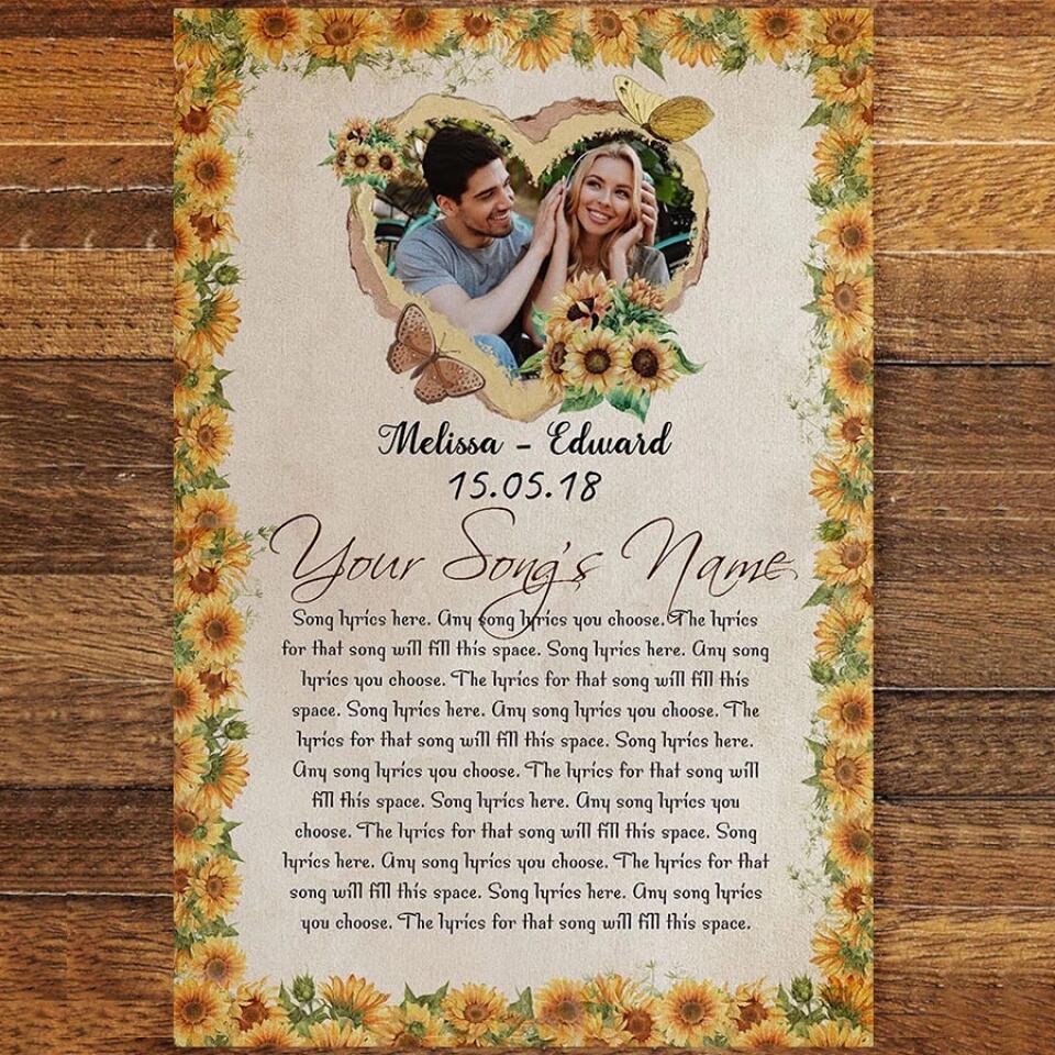 Personalized Song Lyrics Poster Prints Photo Custom Poster Printing Music Poster Gifts Wife Birthday Best Gifts For Husbands Decorative Wall Hanging