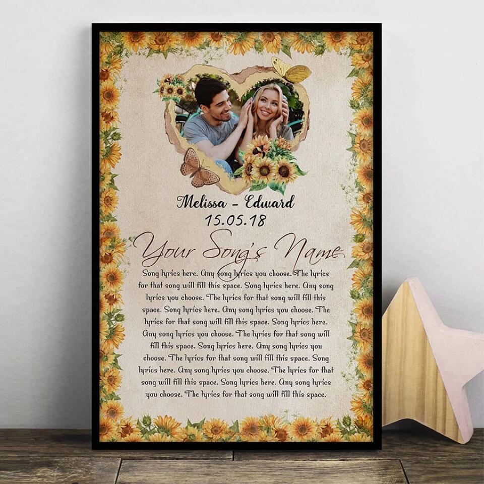 Personalized Song Lyrics Poster Prints Photo Custom Poster Printing Music Poster Gifts Wife Birthday Best Gifts For Husbands Decorative Wall Hanging