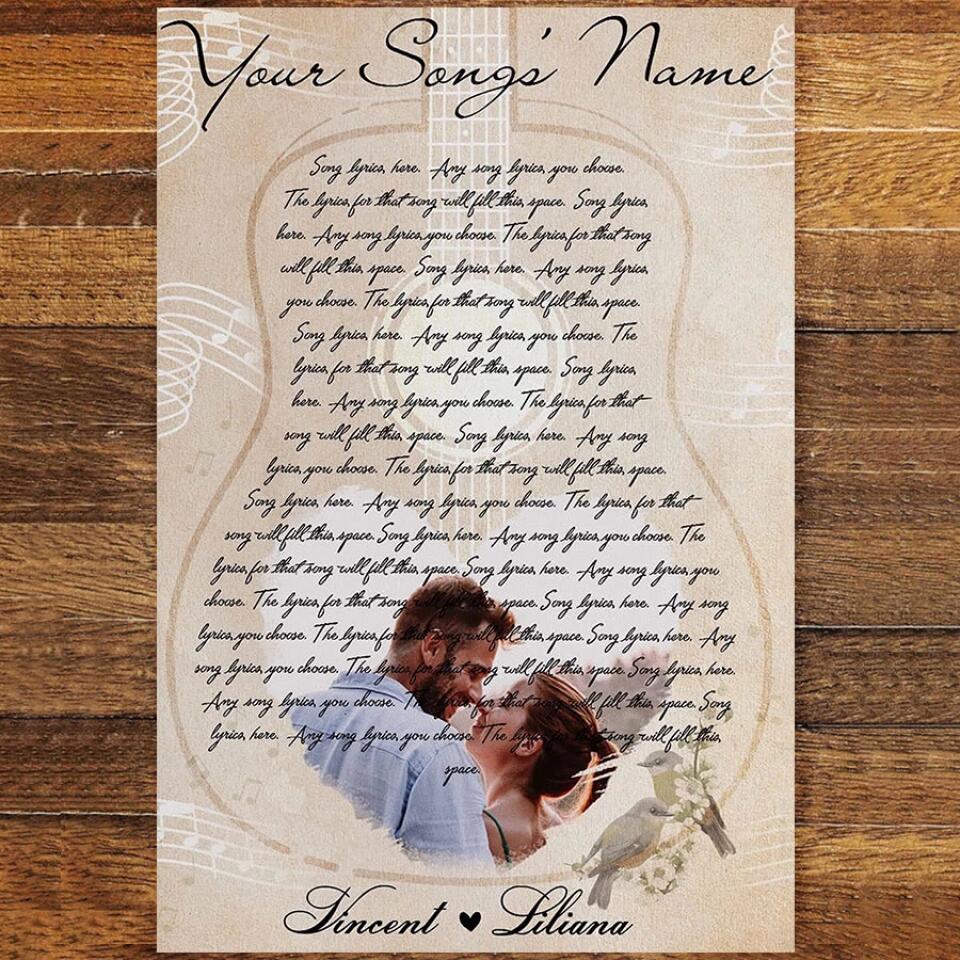 Personalized Song Lyrics Canvas Prints Photo Custom Poster Printing Music Poster Wedding Gifts For Husband Gifts For Wife Hanging Wall Art