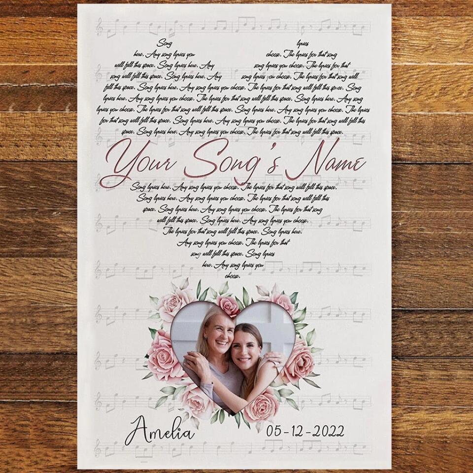 Personalized Song Lyrics Poster Prints Photo Custom Poster Printing Music Poster Romantic Gifts For Her Romantic Gifts For Him Photo Wall Art