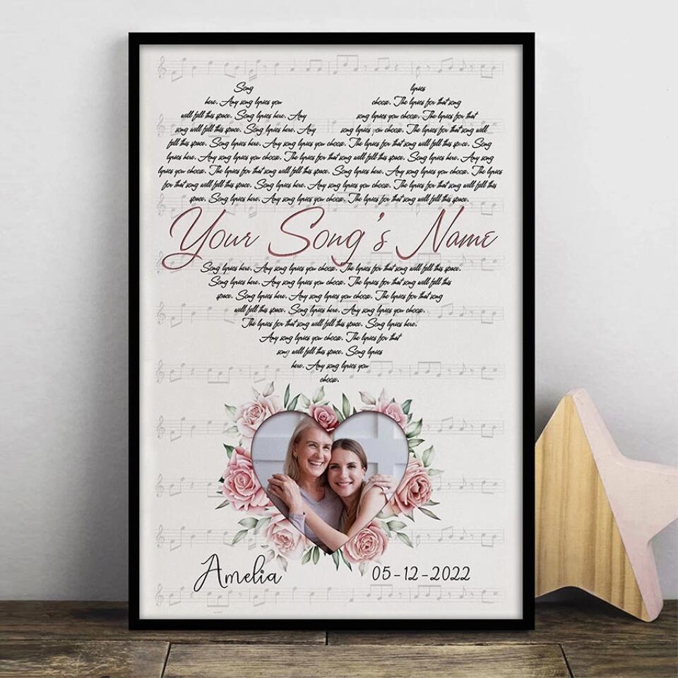 Personalized Song Lyrics Poster Prints Photo Custom Poster Printing Music Poster Romantic Gifts For Her Romantic Gifts For Him Photo Wall Art