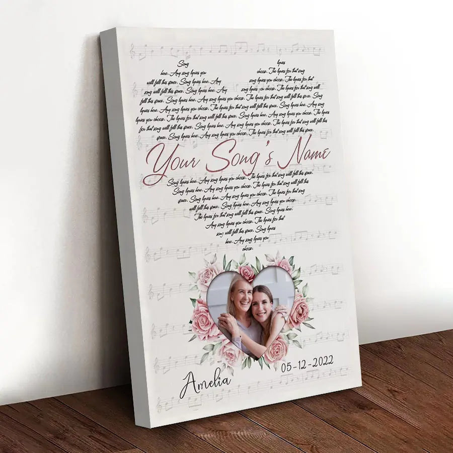 Personalized Song Lyrics Poster Prints Photo Custom Poster Printing Music Poster Romantic Gifts For Her Romantic Gifts For Him Photo Wall Art