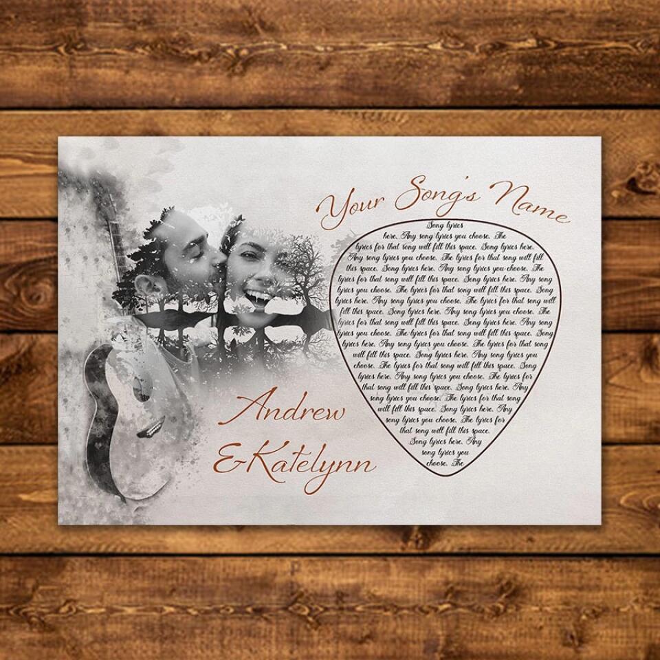 Personalized Song Lyrics Canvas With Photo Custom Poster Printing Music Poster Gifts For Girlfriend Gifts For Boyfriend Bedroom Art Wall