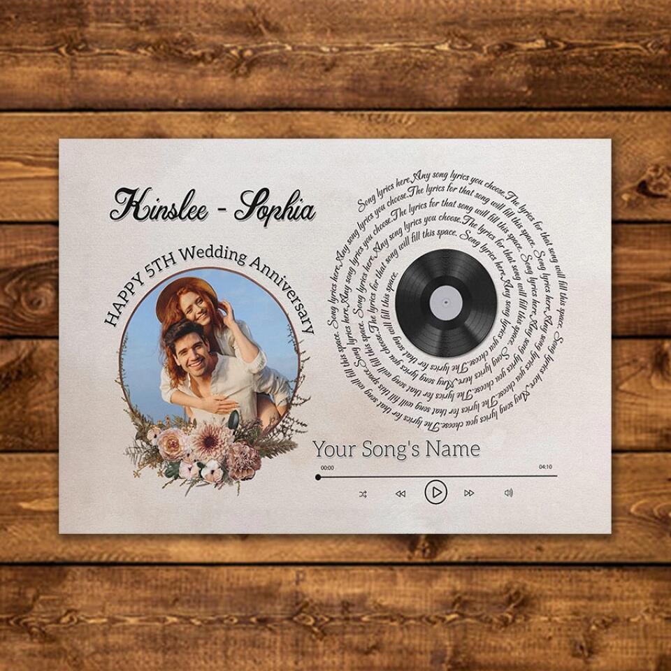 Personalized Song Lyrics Poster Prints Photo Custom Poster Printing Music Poster Gifts Wife Birthday Best Gifts For Husbands Decorative Wall Hanging