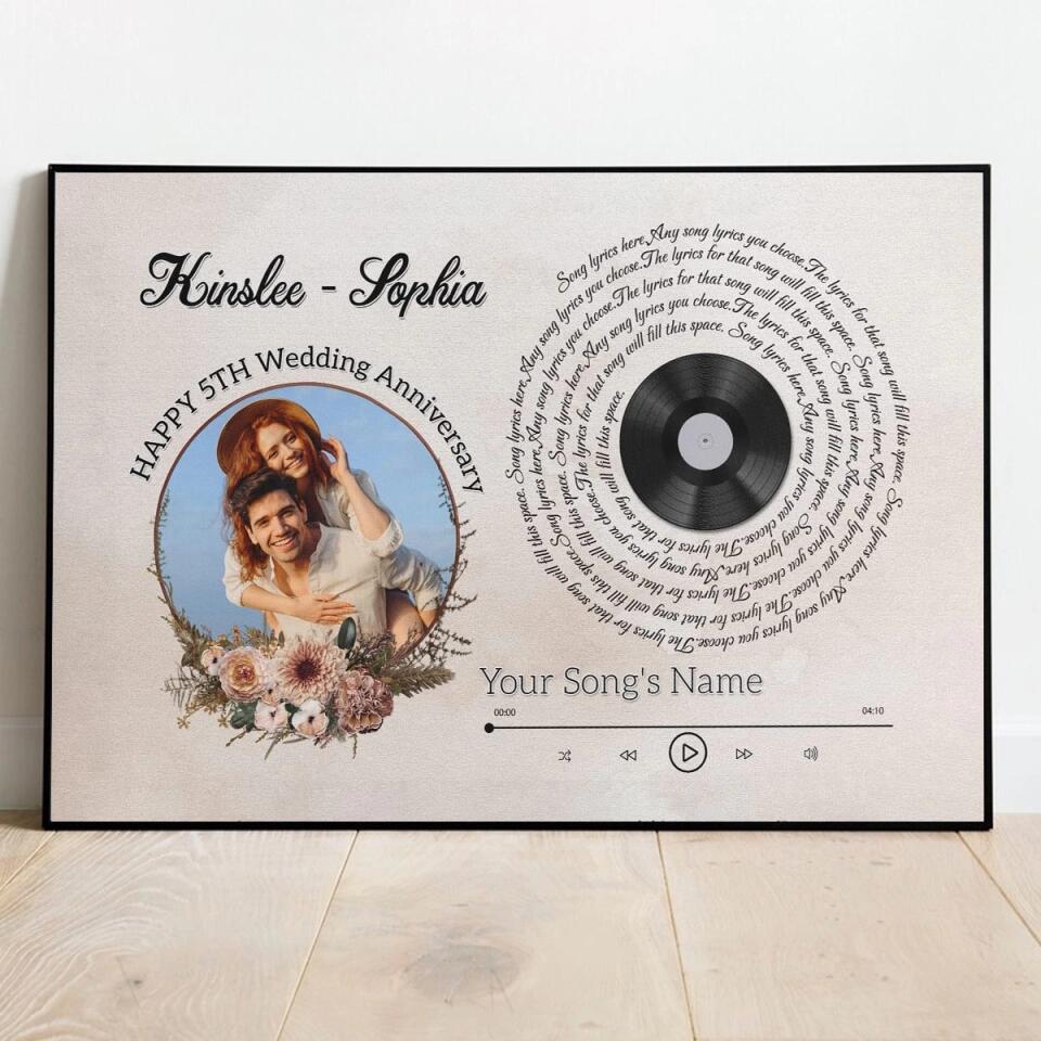 Personalized Song Lyrics Poster Prints Photo Custom Poster Printing Music Poster Gifts Wife Birthday Best Gifts For Husbands Decorative Wall Hanging