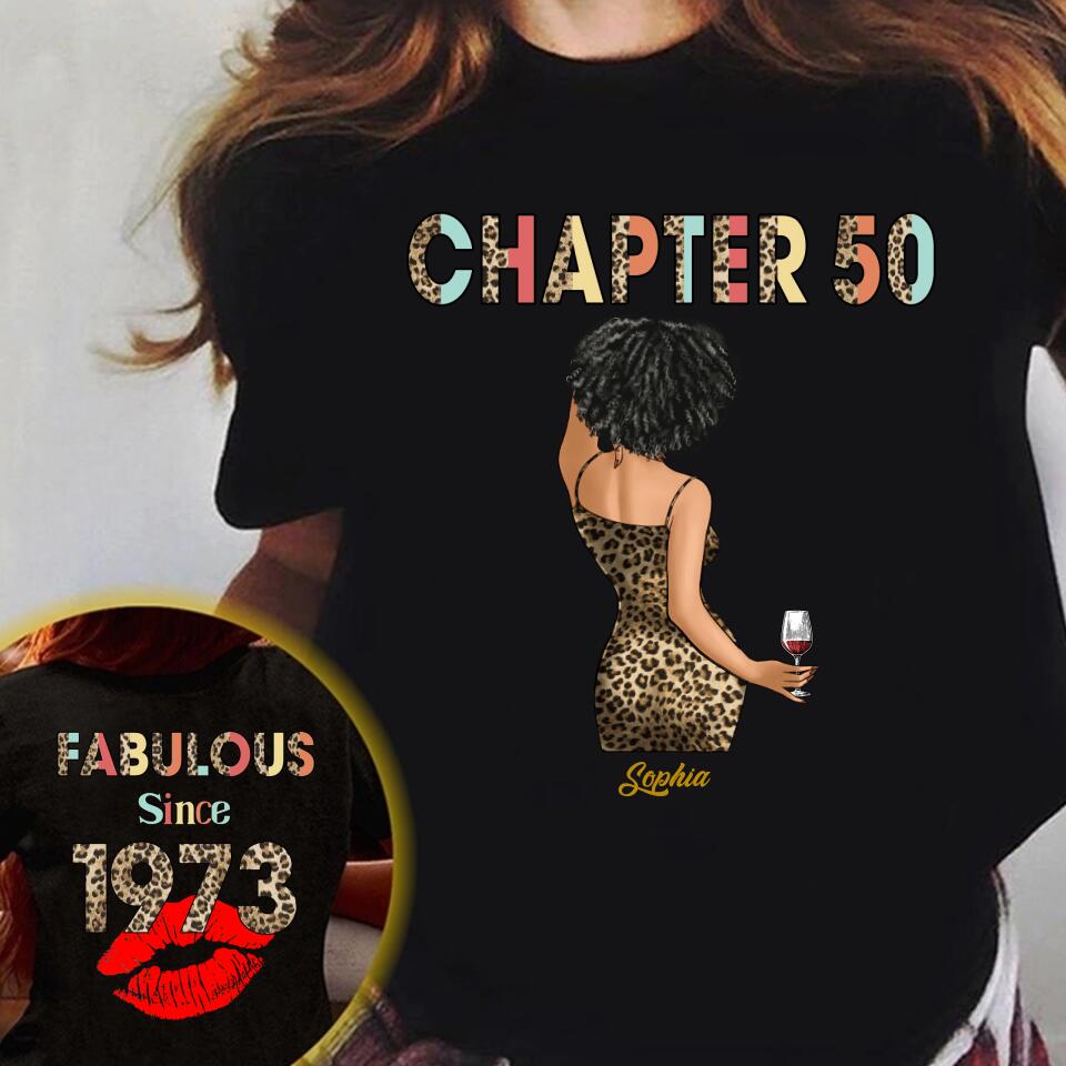 Chapter 50, Fabulous Since 1973 50th Birthday Unique T Shirt For Woman, Her Gifts For 50 Years Old , Turning 50 Birthday Cotton Shirt