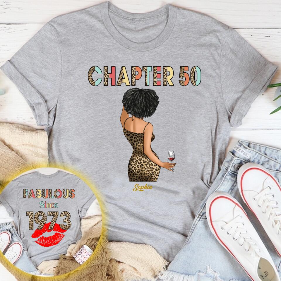 Chapter 50, Fabulous Since 1973 50th Birthday Unique T Shirt For Woman, Her Gifts For 50 Years Old , Turning 50 Birthday Cotton Shirt