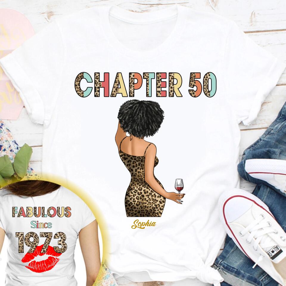 Chapter 50, Fabulous Since 1973 50th Birthday Unique T Shirt For Woman, Her Gifts For 50 Years Old , Turning 50 Birthday Cotton Shirt