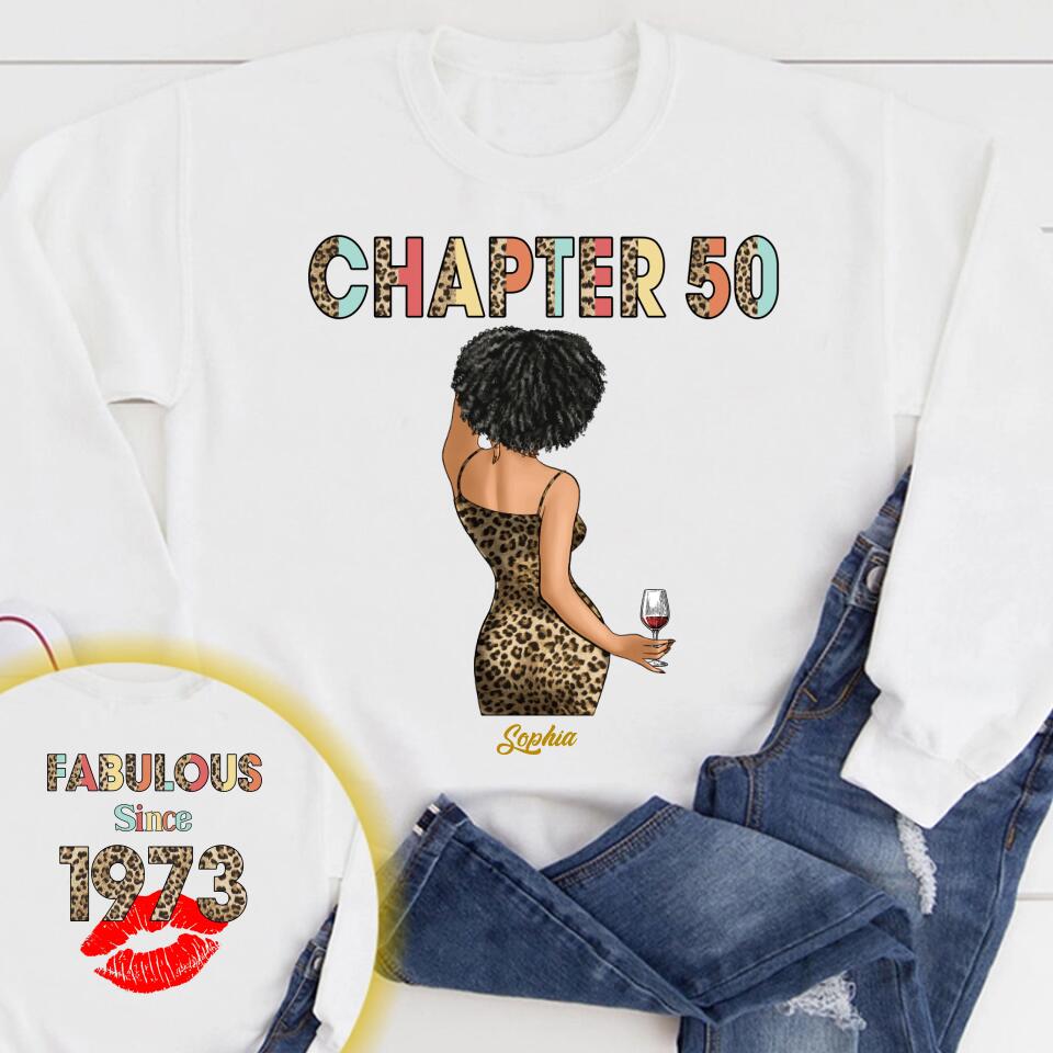 Chapter 50, Fabulous Since 1973 50th Birthday Unique T Shirt For Woman, Her Gifts For 50 Years Old , Turning 50 Birthday Cotton Shirt