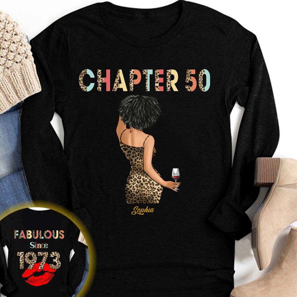 Chapter 50, Fabulous Since 1973 50th Birthday Unique T Shirt For Woman, Her Gifts For 50 Years Old , Turning 50 Birthday Cotton Shirt