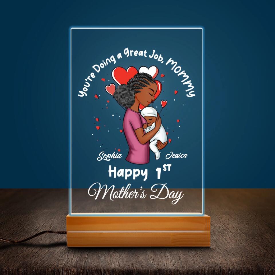 Gifts for first time mothers, Personalized 3D LED Light Wooden Base - Loving, first mothers day gift ideas For Newborn Mom
