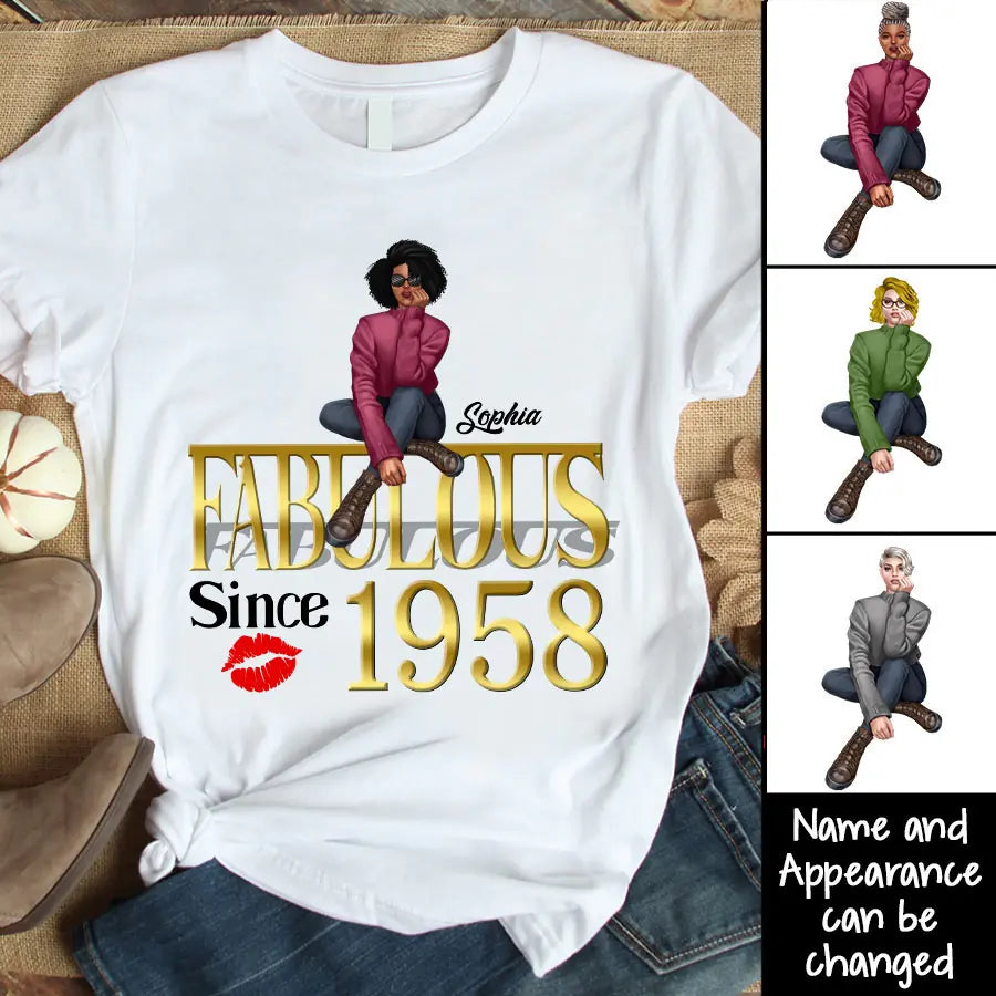 65th birthday shirts for her, Personalised 65th birthday gifts, 1958 t shirt, 65 and fabulous shirt, 65th birthday shirt ideas, gift ideas 65th birthday woman