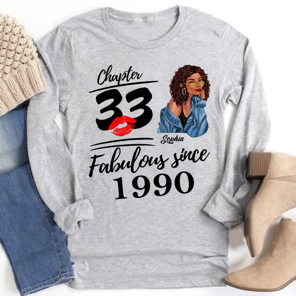 33rd Birthday Shirts For Her, Personalised 33rd Birthday Gifts, 1990 T Shirt, 33 And Fabulous Shirt, 33rd Birthday Shirt Ideas, Gift Ideas 33rd Birthday Woman