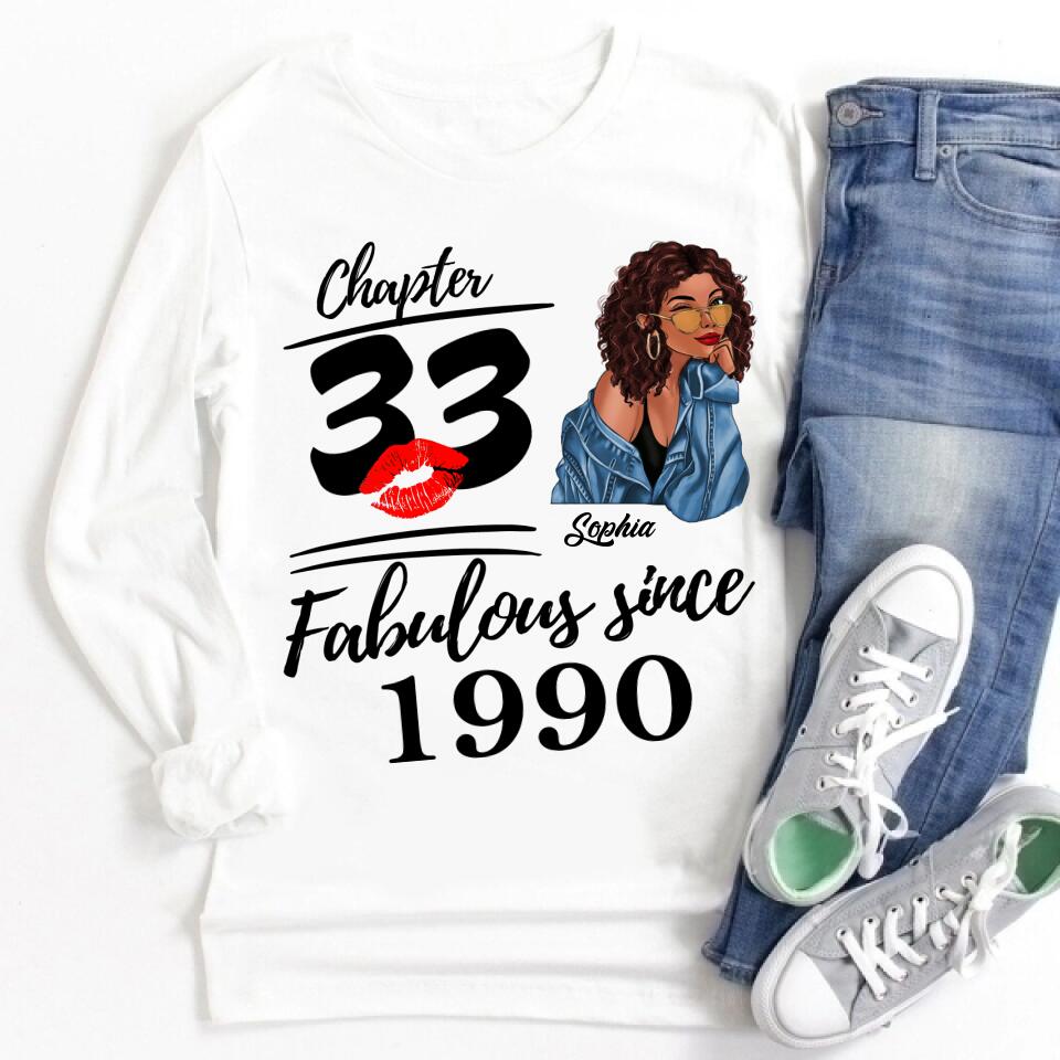 33rd Birthday Shirts For Her, Personalised 33rd Birthday Gifts, 1990 T Shirt, 33 And Fabulous Shirt, 33rd Birthday Shirt Ideas, Gift Ideas 33rd Birthday Woman