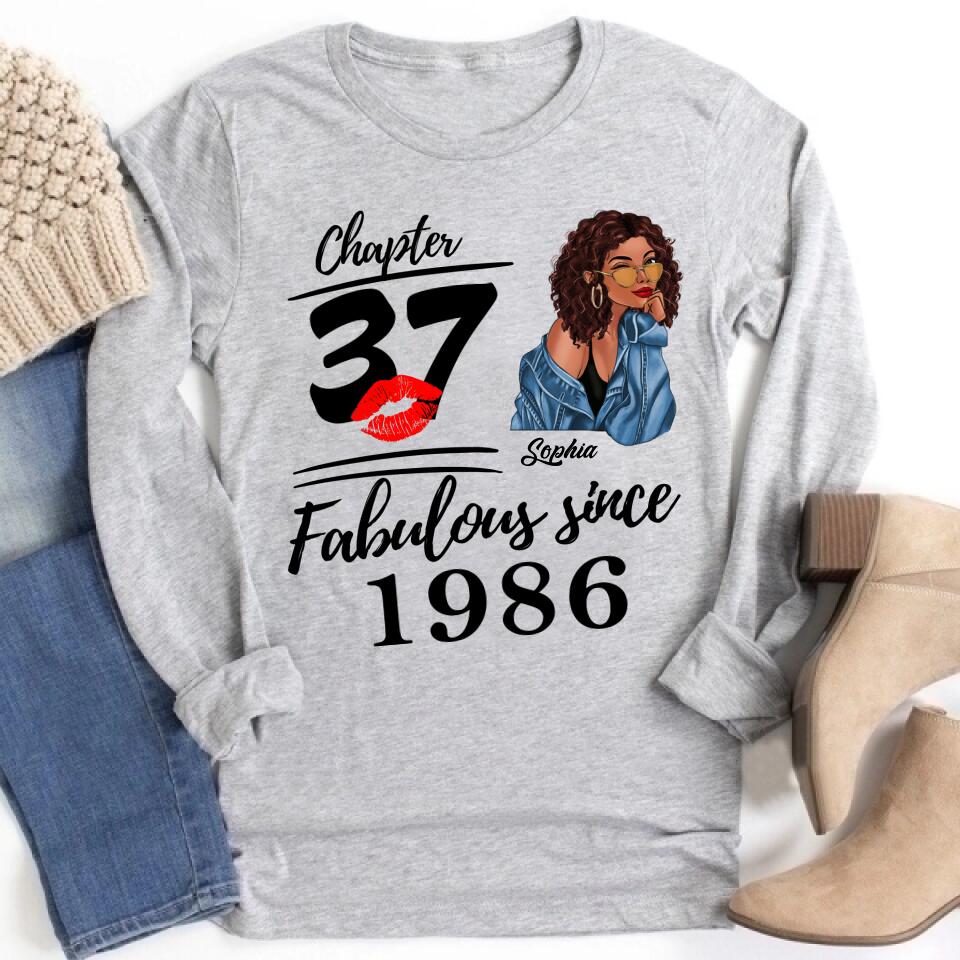 37th Birthday Shirts For Her, Personalised 37th Birthday Gifts, 1986 T Shirt, 37 And Fabulous Shirt, 37th Birthday Shirt Ideas, Gift Ideas 37th Birthday Woman