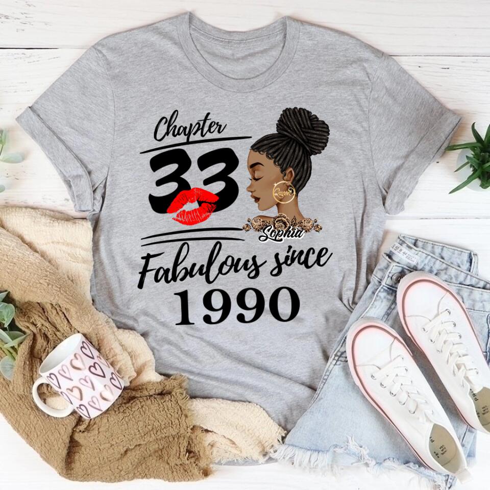 33rd Birthday Shirts, Custom Birthday Shirts, Turning 33 Shirt, Gifts For Women Turning 33, 33 And Fabulous Shirt, 1990 Shirt, 33rd Birthday Shirts For Her