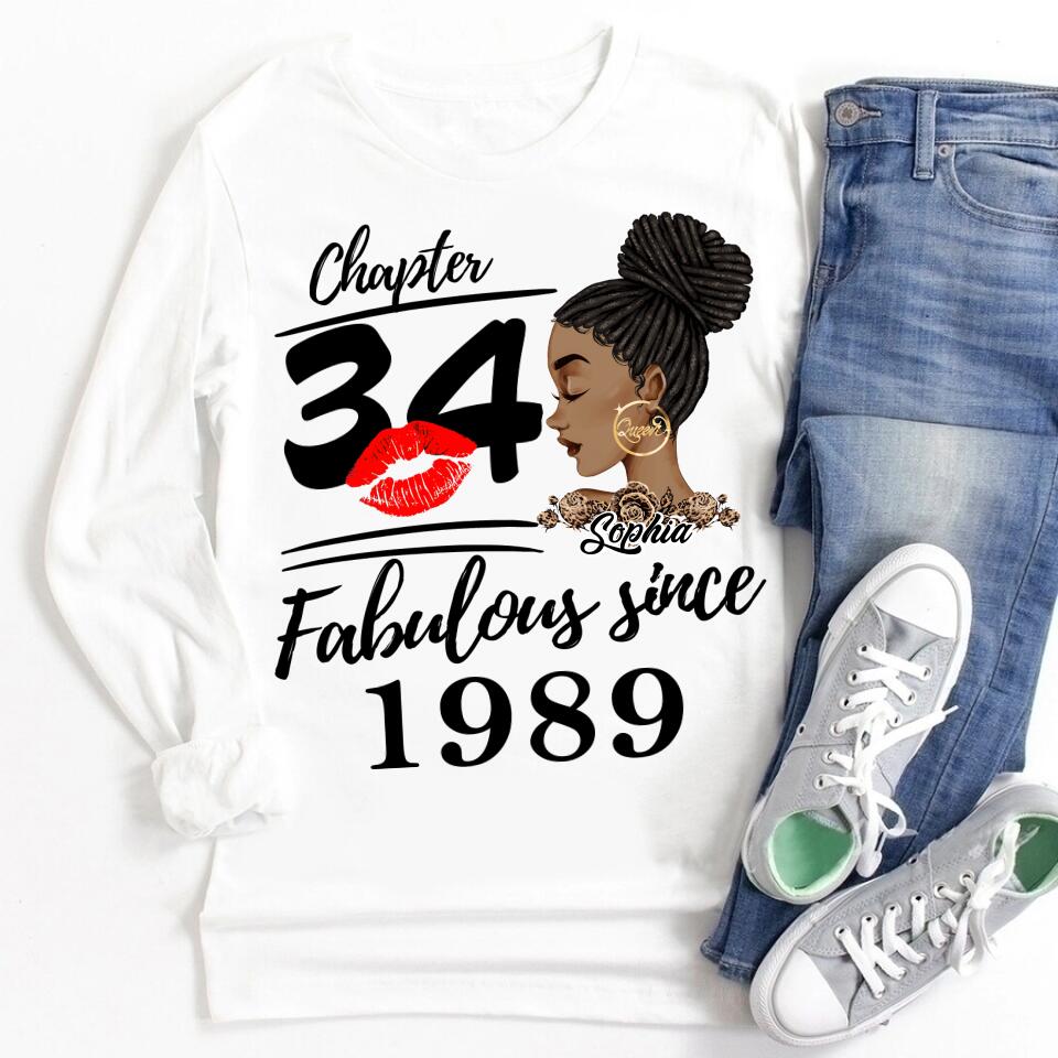 34th Birthday Shirts, Custom Birthday Shirts, Turning 34 Shirt, Gifts For Women Turning 34, 34 And Fabulous Shirt, 1989 Shirt, 34th Birthday Shirts For Her