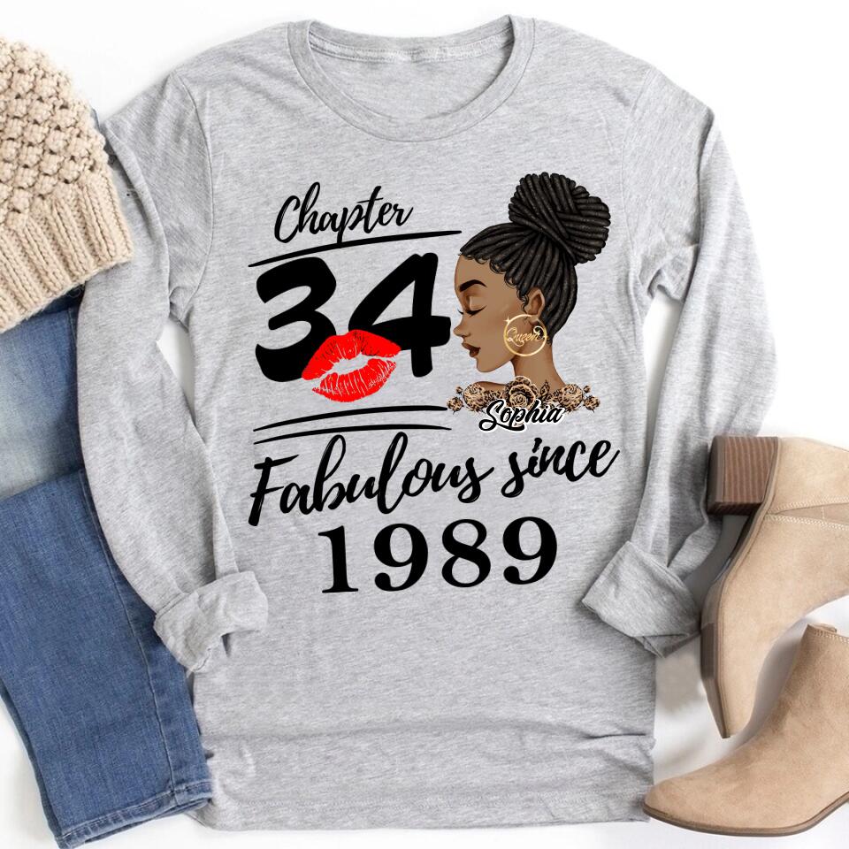 34th Birthday Shirts, Custom Birthday Shirts, Turning 34 Shirt, Gifts For Women Turning 34, 34 And Fabulous Shirt, 1989 Shirt, 34th Birthday Shirts For Her