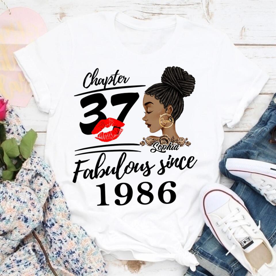 37th Birthday Shirts, Custom Birthday Shirts, Turning 37 Shirt, Gifts For Women Turning 37, 37 And Fabulous Shirt, 1986 Shirt, 37th Birthday Shirts For Her