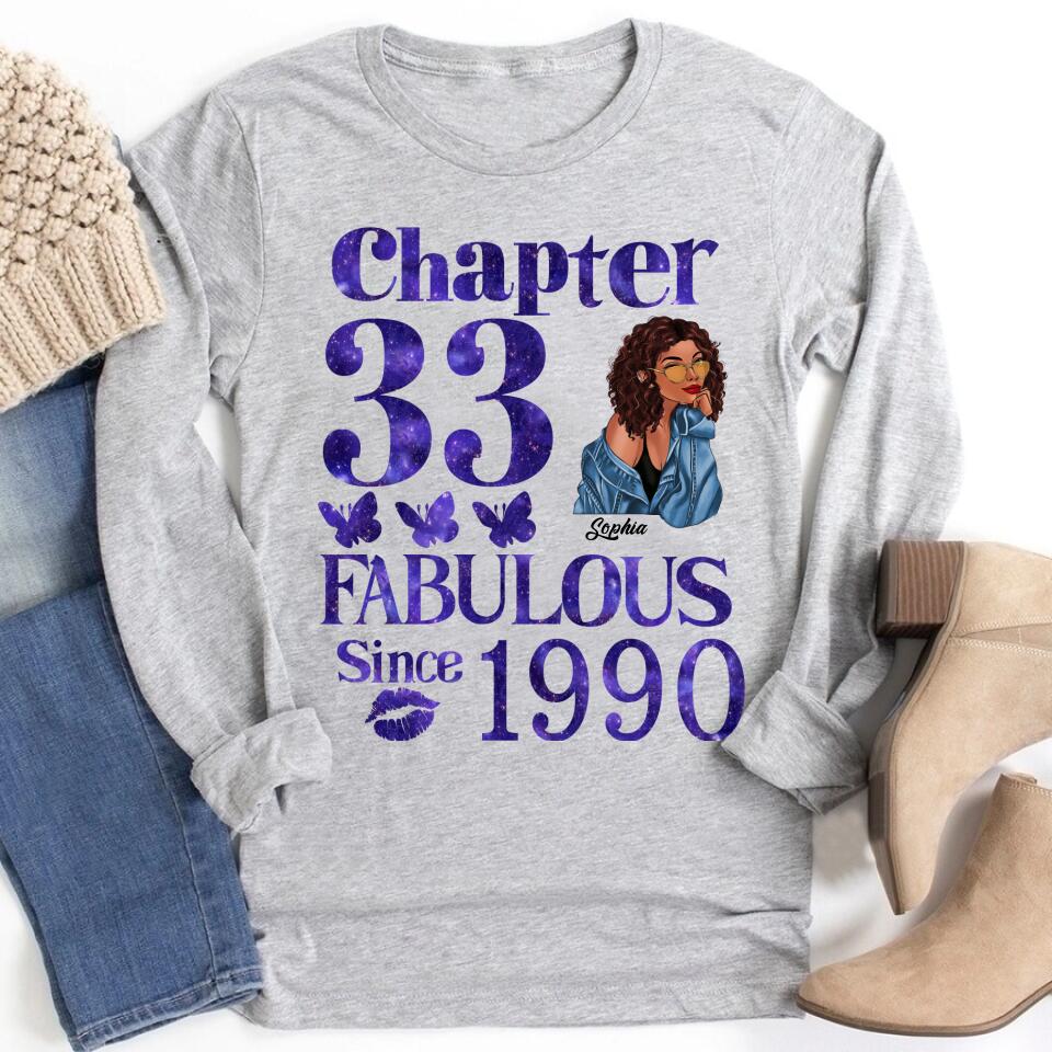 33rd Birthday Shirts, Custom Birthday Shirts, Turning 33 Shirt, Gifts For Women Turning 33, 33 And Fabulous Shirt, 1990 Shirt, 33rd Birthday Shirts For Her