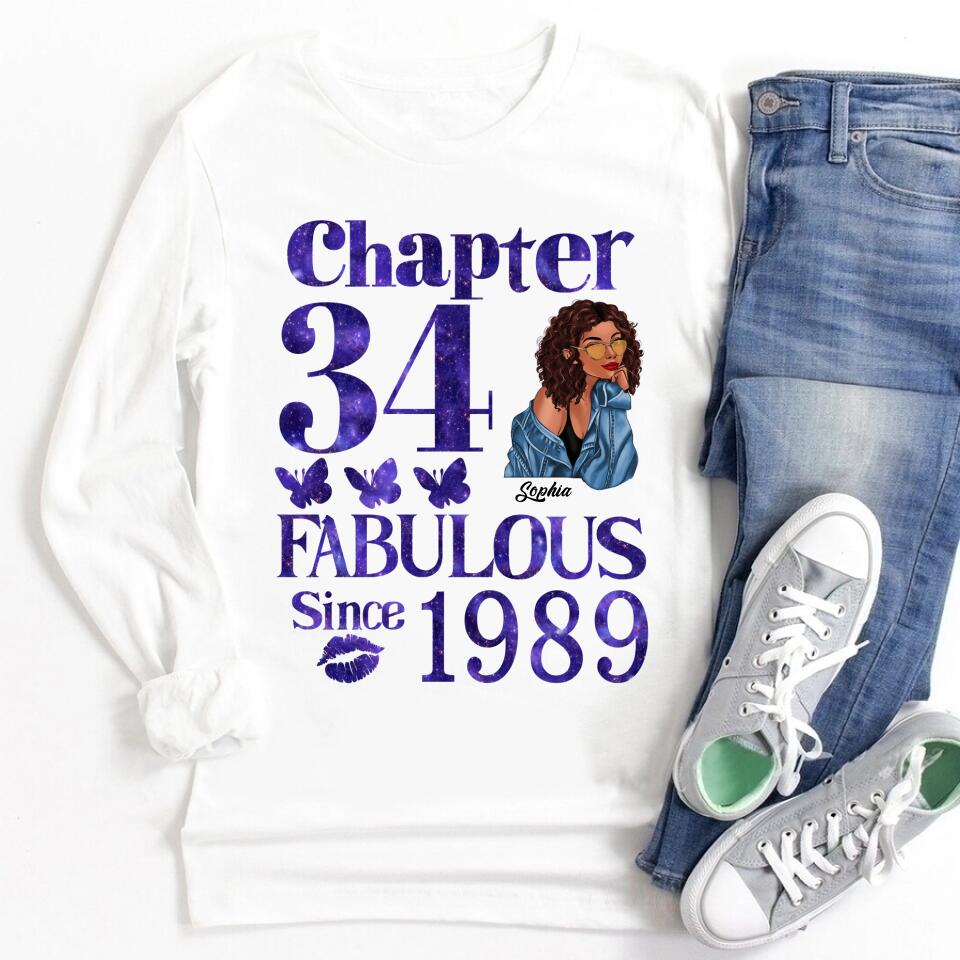 34th Birthday Shirts, Custom Birthday Shirts, Turning 34 Shirt, Gifts For Women Turning 34, 34 And Fabulous Shirt, 1989 Shirt, 34th Birthday Shirts For Her