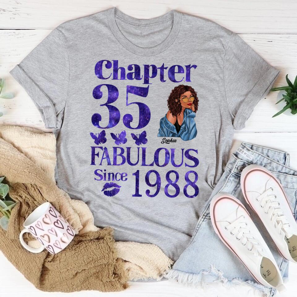 35th Birthday Shirts, Custom Birthday Shirts, Turning 35 Shirt, Gifts For Women Turning 35, 35 And Fabulous Shirt, 1988 Shirt, 35th Birthday Shirts For Her