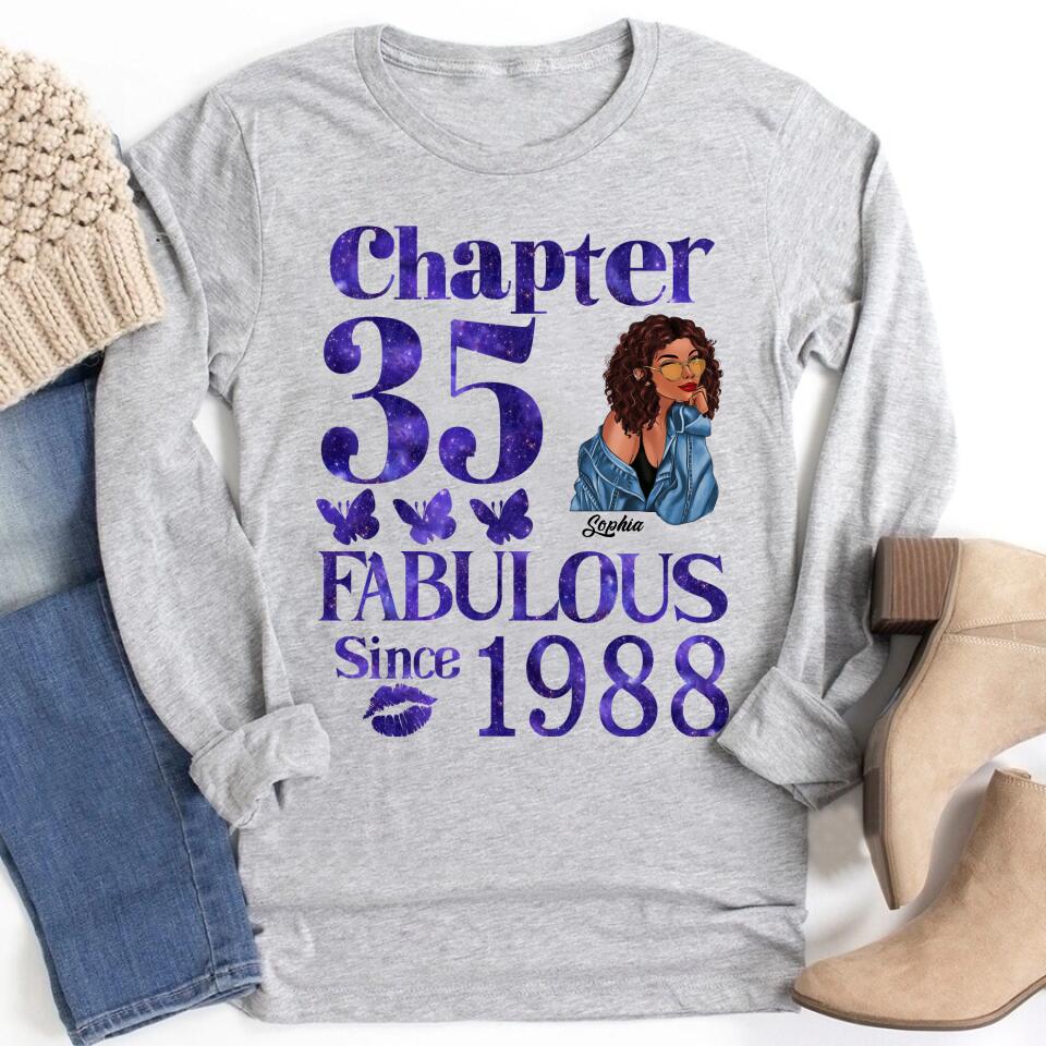 35th Birthday Shirts, Custom Birthday Shirts, Turning 35 Shirt, Gifts For Women Turning 35, 35 And Fabulous Shirt, 1988 Shirt, 35th Birthday Shirts For Her