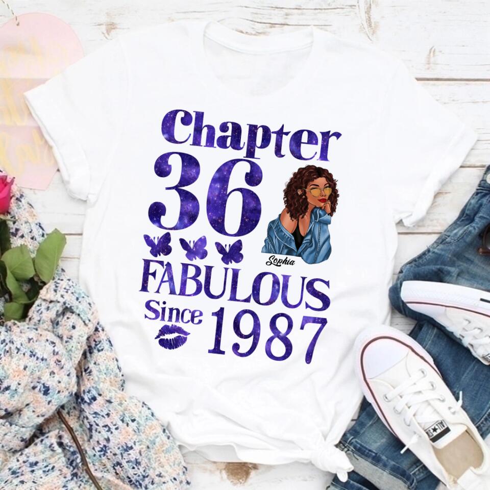36th Birthday Shirts, Custom Birthday Shirts, Turning 36 Shirt, Gifts For Women Turning 36, 36 And Fabulous Shirt, 1987 Shirt, 36th Birthday Shirts For Her