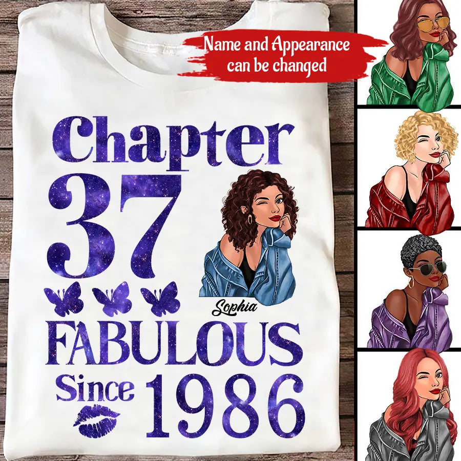 37th Birthday Shirts, Custom Birthday Shirts, Turning 37 Shirt, Gifts For Women Turning 37, 37 And Fabulous Shirt, 1986 Shirt, 37th Birthday Shirts For Her