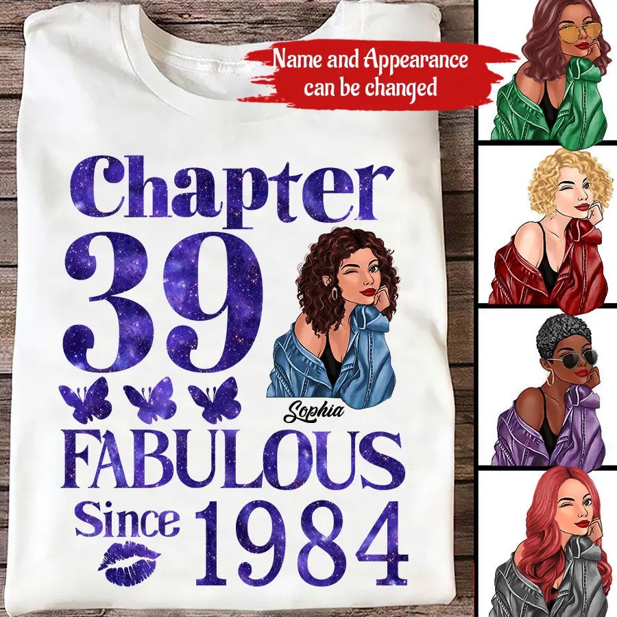39th Birthday Shirts, Custom Birthday Shirts, Turning 39 Shirt, Gifts For Women Turning 39, 39 And Fabulous Shirt, 1984 Shirt, 39th Birthday Shirts For Her