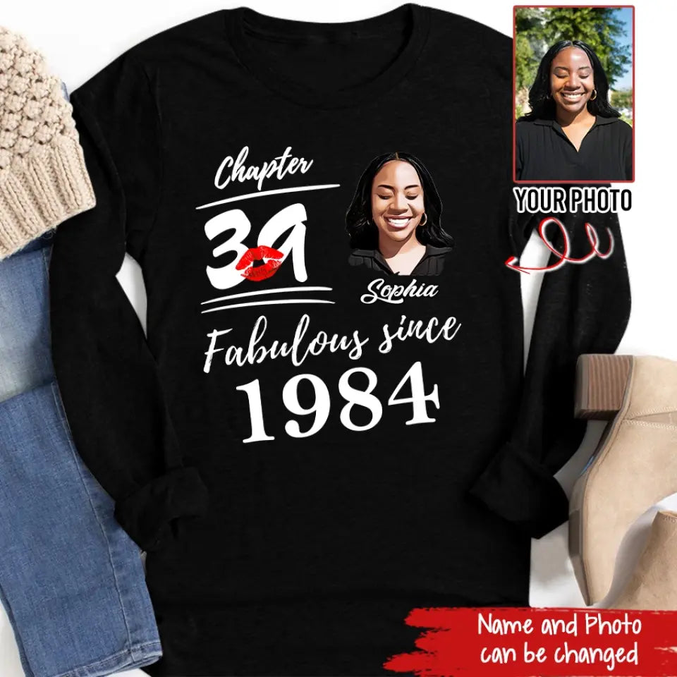 39th Birthday Shirts For Her, Personalised 39th Birthday Gifts, 1984 T Shirt, 39 and Fabulous Shirt, Custom Birthday Shirt